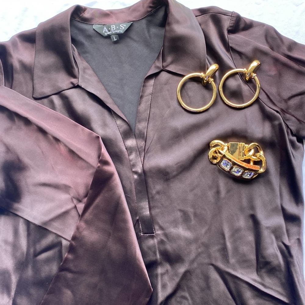 A•B•S by Allen Schwartz Shimmer Shirt size Large
